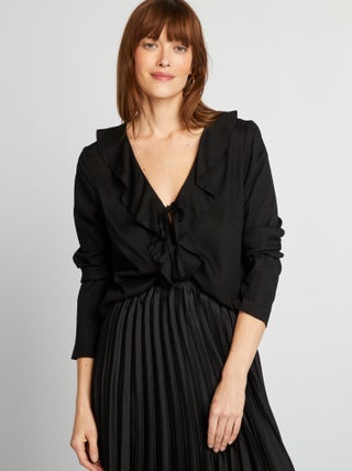 Blouse à volants à nouer