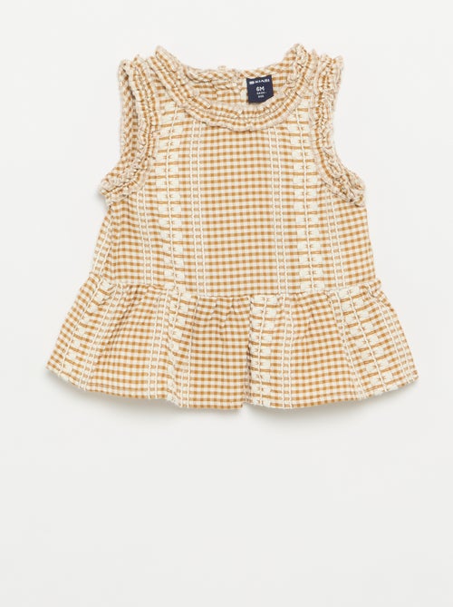 Blouse à volants aux emmanchures - Kiabi