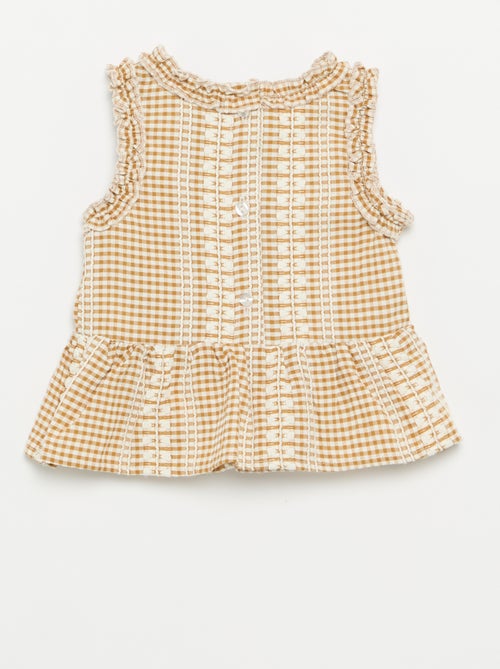 Blouse à volants aux emmanchures - Kiabi