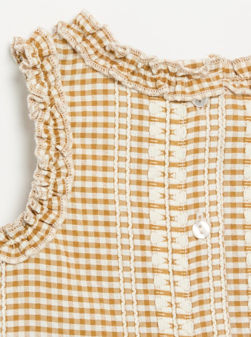 Blouse à volants aux emmanchures - Kiabi