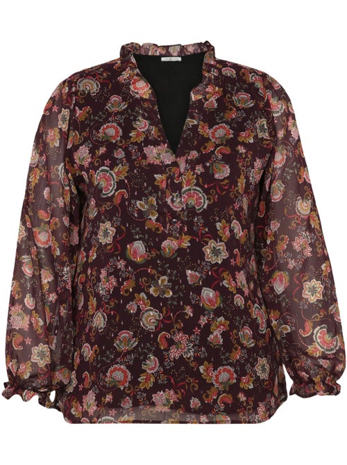 Blouse à volants imprimé floral avec lurex PAPRIKA - Kiabi
