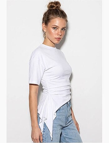 Blouse ajustée en jersey avec drapé lucci