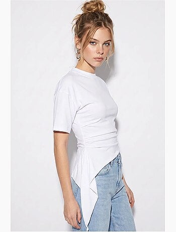 Blouse ajustée en jersey avec drapé lucci