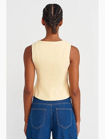 Blouse ajustée sans manches à encolure carrée dilvin