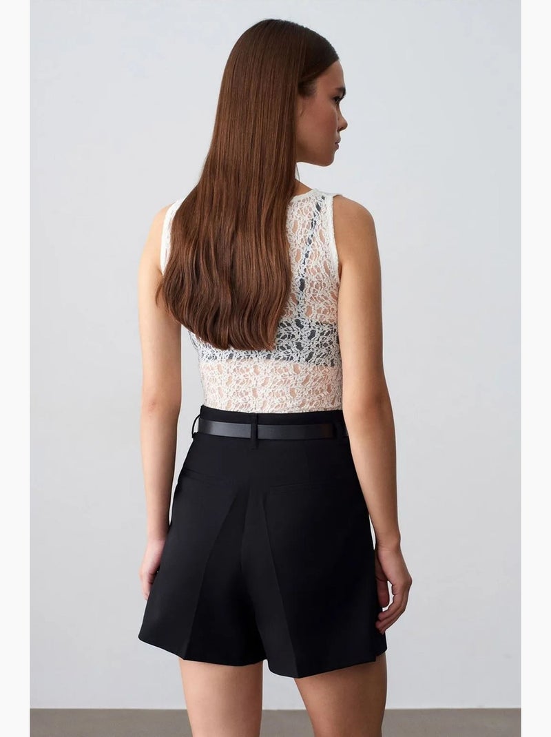 Blouse ajustée sans manches en dentelle dilvin Blanc - Kiabi