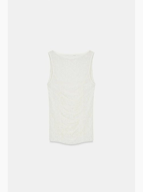 Blouse ajustée sans manches en dentelle dilvin - Kiabi Blouse ajustée sans manches en dentelle dilvin - Kiabi
