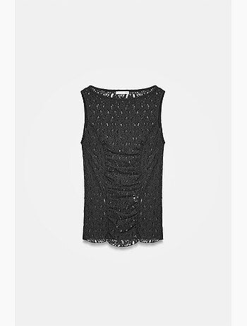 Blouse ajustée sans manches en dentelle dilvin
