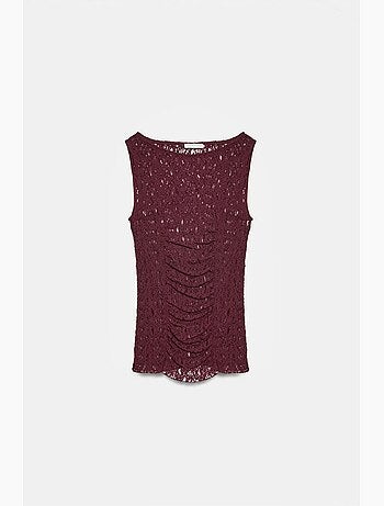 Blouse ajustée sans manches en dentelle dilvin