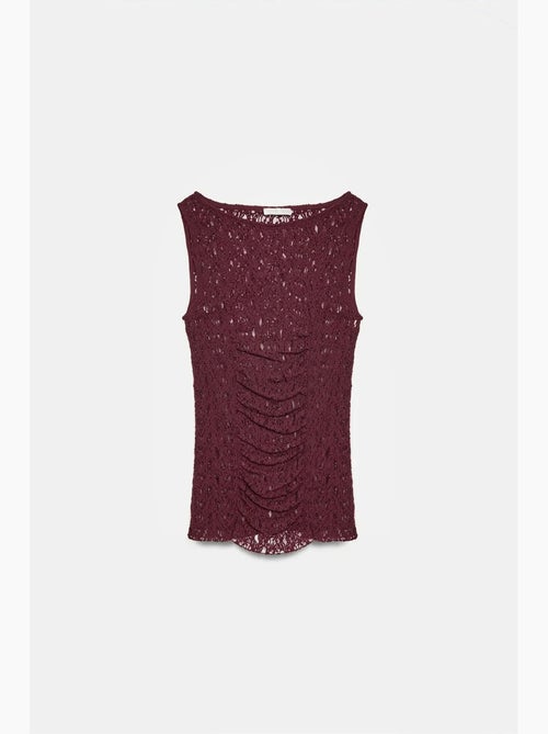 Blouse ajustée sans manches en dentelle dilvin - Kiabi