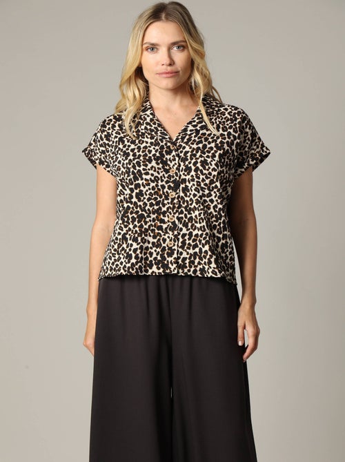 Blouse ALIZIA 100% polyester à la coupe droite avec imprimé 'Deeluxe' - Kiabi
