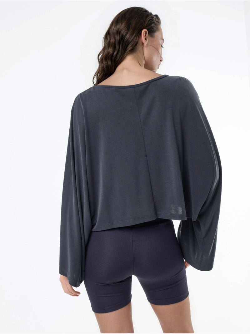 Blouse ample à col bateau busem Gris foncé - Kiabi