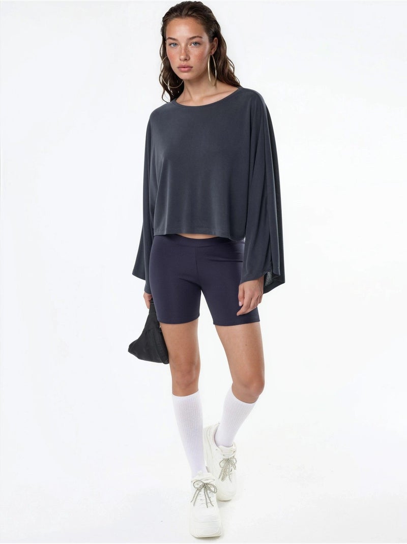 Blouse ample à col bateau busem Gris foncé - Kiabi