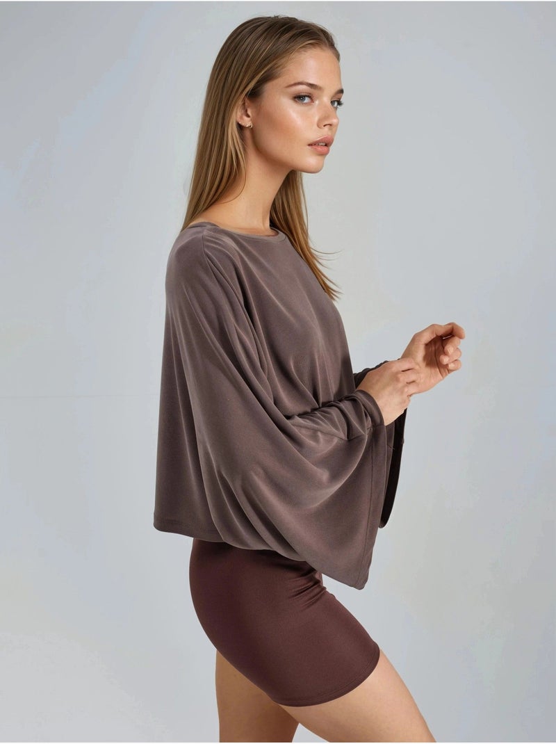 Blouse ample à col bateau busem Marron clair - Kiabi