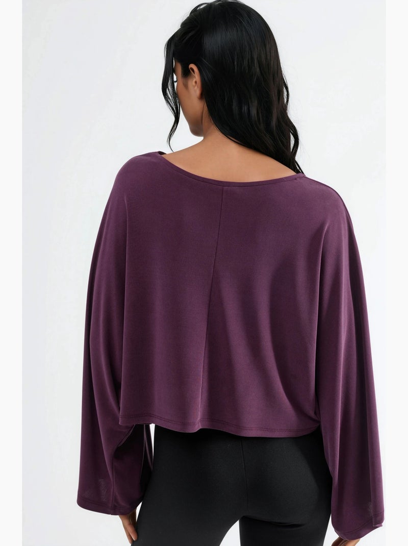 Blouse ample à col bateau busem Mauve - Kiabi