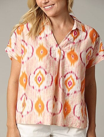 Blouse ample en viscose avec imprimés ethniques colorés 'Deeluxe'