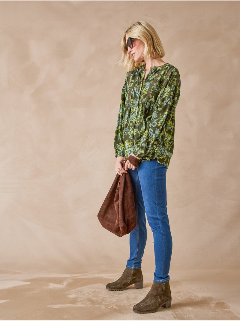 Blouse ample froncée - DAXON Kaki - Kiabi