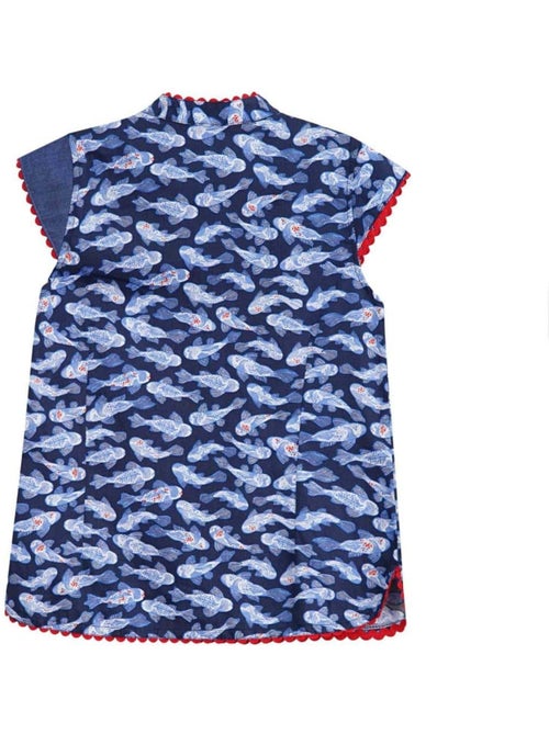 Blouse Asiatique   imprimé Poissons Koi  ANNAM - La Faute à Voltaire - Kiabi