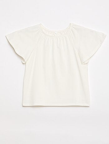 Blouse ave col et bas de manches élastiqués - Collection facile à enfiler