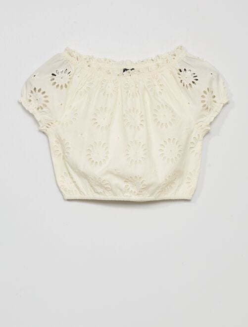 Blouse boutonnée et brodée pour fille - Bonheur du Jour