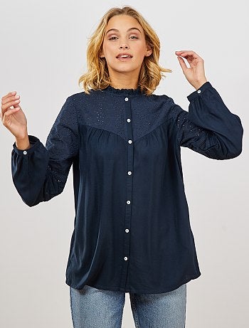 Blouse avec broderie anglaise - Kiabi