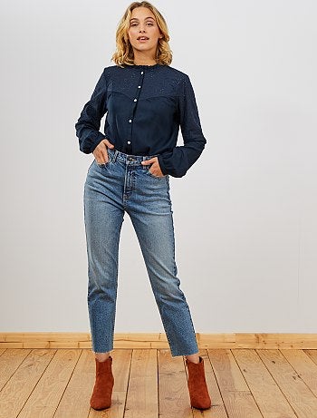 Blouse avec broderie anglaise - Kiabi