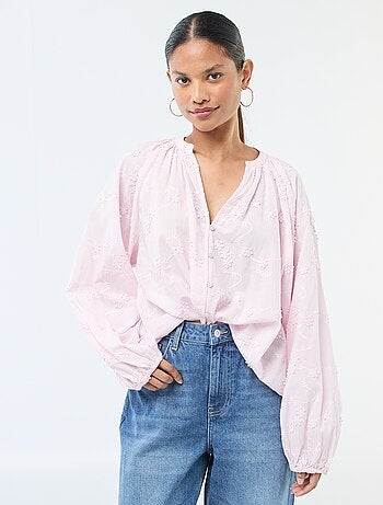 Blouse avec broderies fleurs