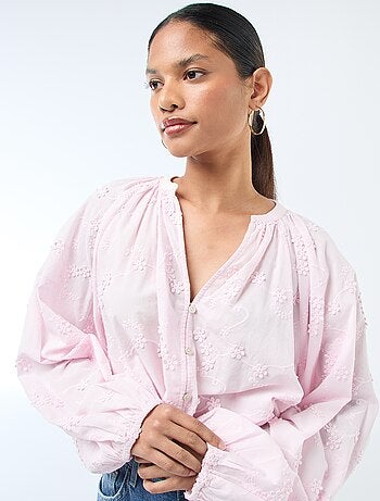 Blouse avec broderies fleurs