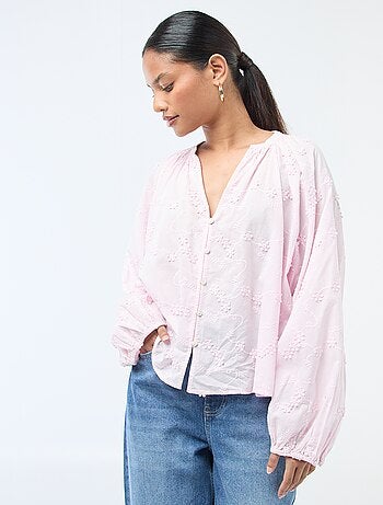 Blouse avec broderies fleurs