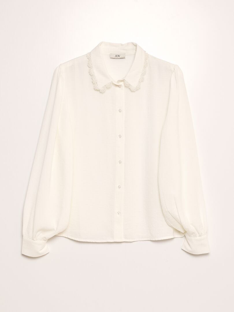 Blouse avec col claudine 'JDY' Blanc - Kiabi