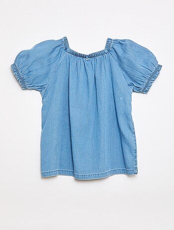 Blouse avec col et bas de manches élastiqués - Collection facile à enfiler