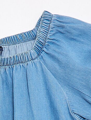 Blouse avec col et bas de manches élastiqués - Collection facile à enfiler