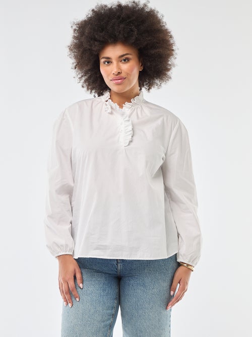 Blouse avec col montant volanté - Kiabi