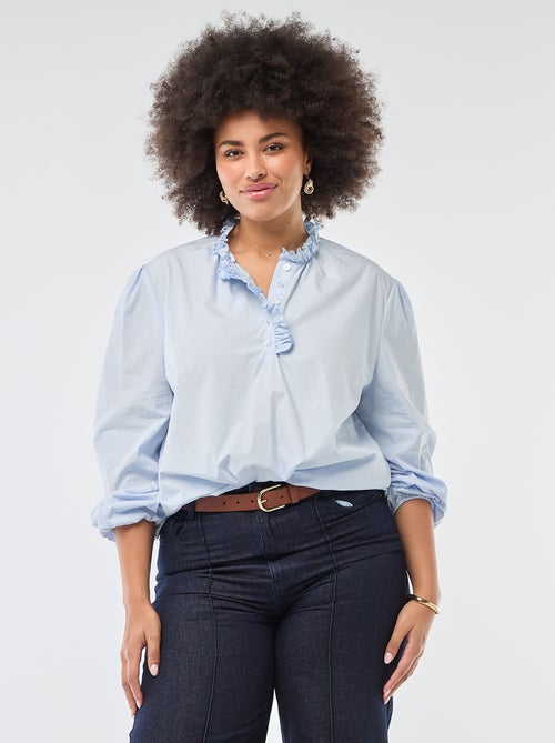 Blouse avec col montant volanté - Kiabi