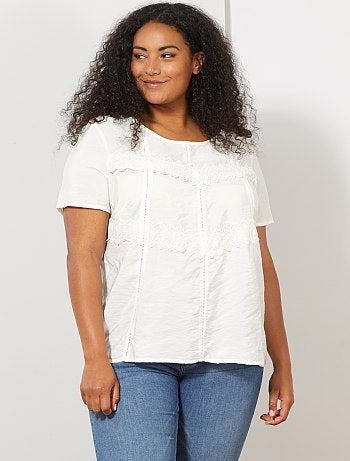 Blouse avec détails en macramé - Kiabi