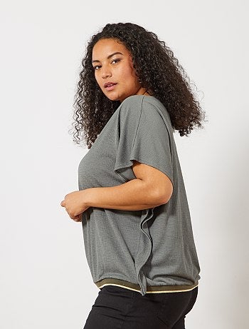 Blouse avec finition élastiquée brillante - Kiabi