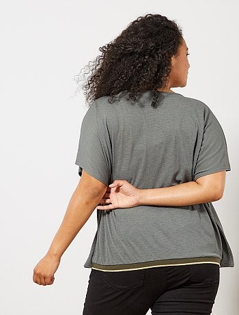 Blouse avec finition élastiquée brillante - Kiabi