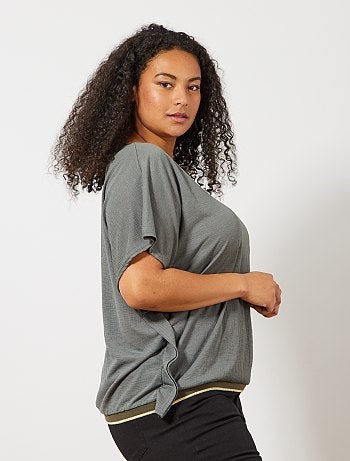 Blouse avec finition élastiquée brillante - Kiabi