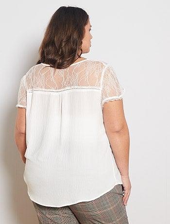 Blouse avec haut dentelle - Kiabi
