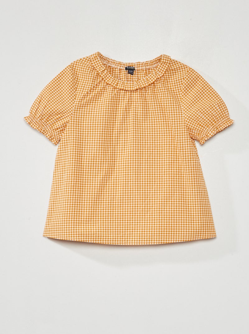 Blouse avec imprimé Blanc/jaune - Kiabi