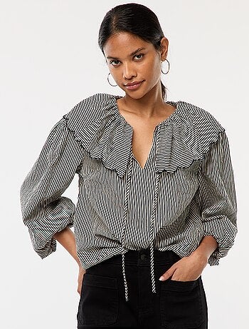 Blouse avec large col claudine