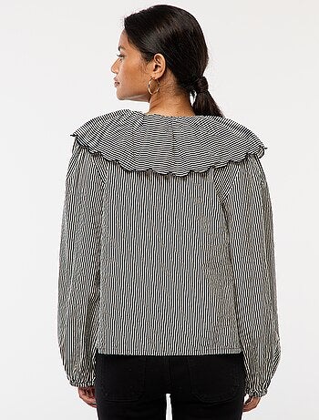 Blouse avec large col claudine