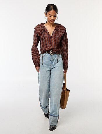 Blouse avec large col claudine