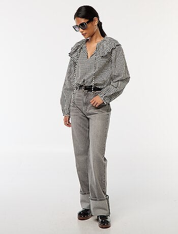 Blouse avec large col claudine