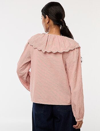 Blouse avec large col claudine