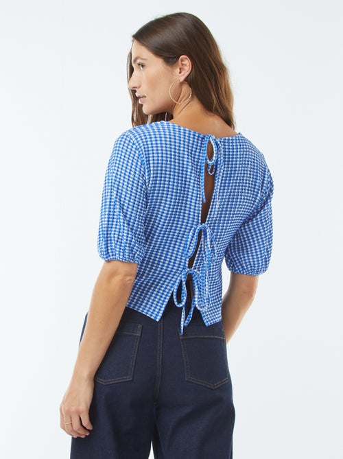 Blouse avec liens à nouer - Kiabi