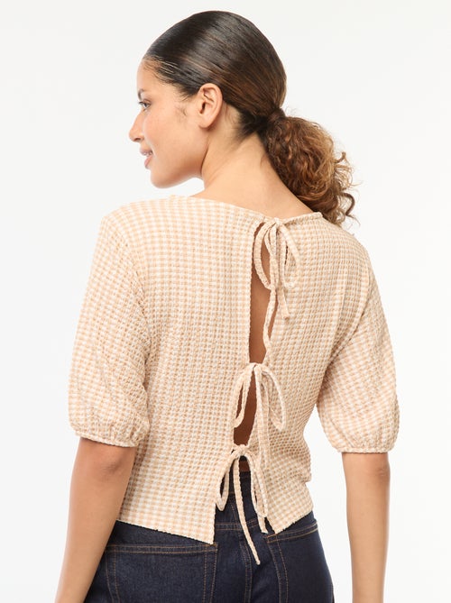 Blouse avec liens à nouer - Kiabi