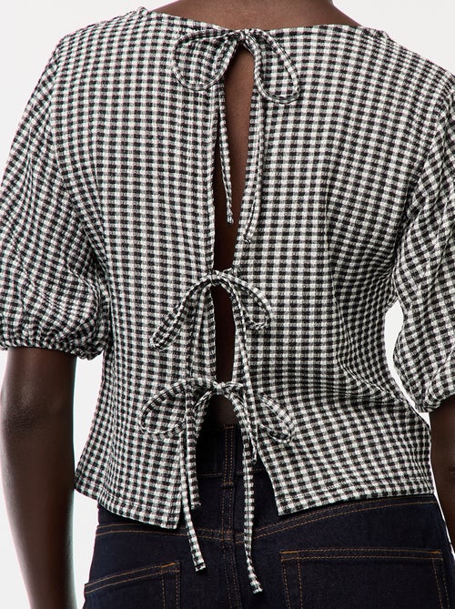 Blouse avec liens à nouer - Kiabi