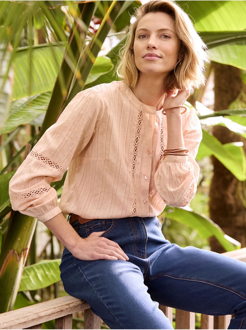 Blouse avec macramé - DAXON Saumon - Kiabi