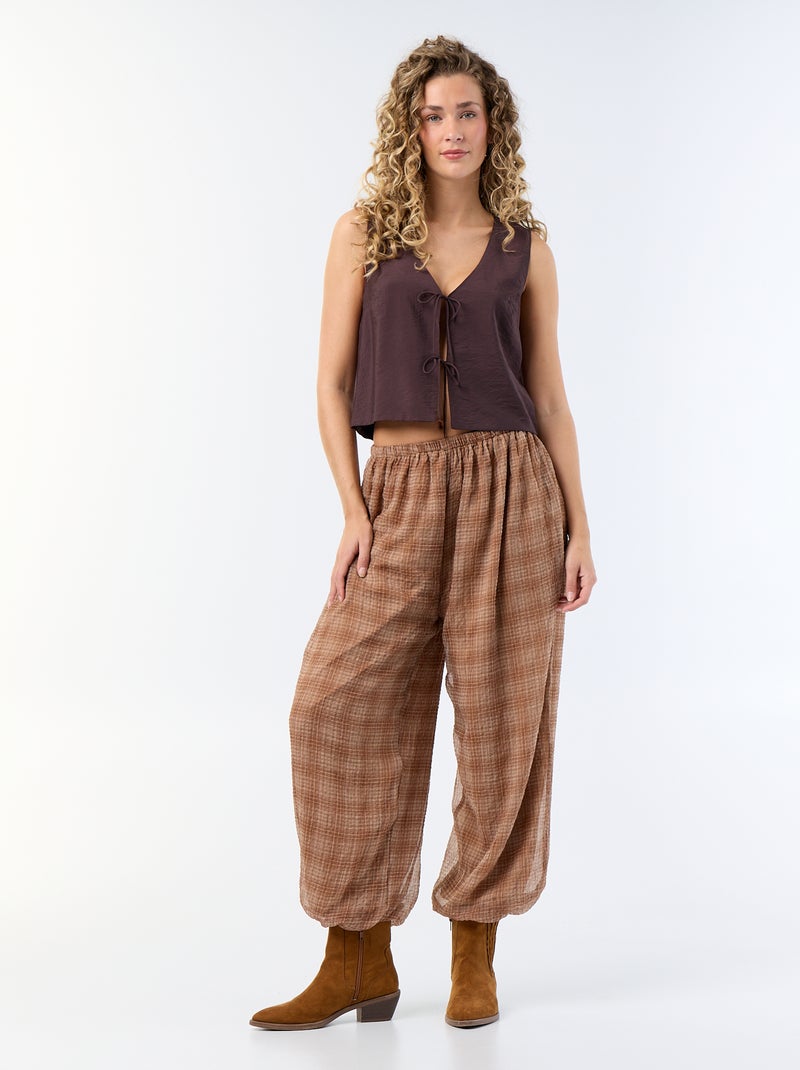 Blouse avec nœuds Marron - Kiabi