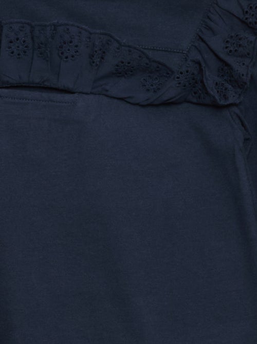 Blouse avec plastron avec broderies anglaises - So Easy - Kiabi